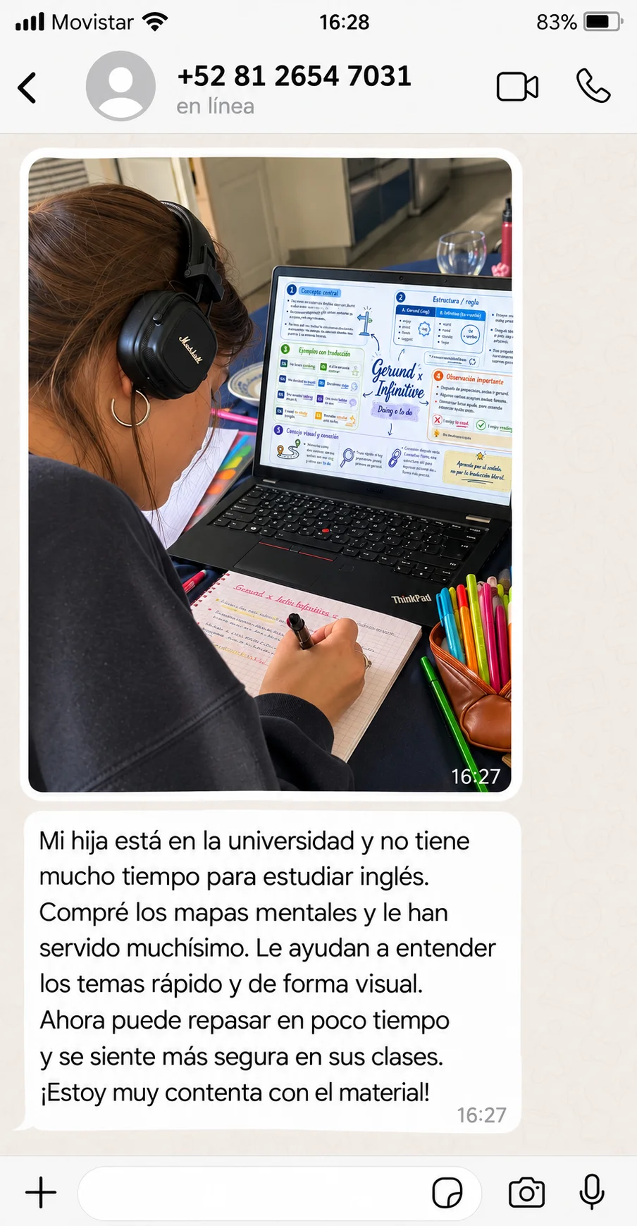 Testimonio de un lector 2 sobre los mapas mentales de inglés
