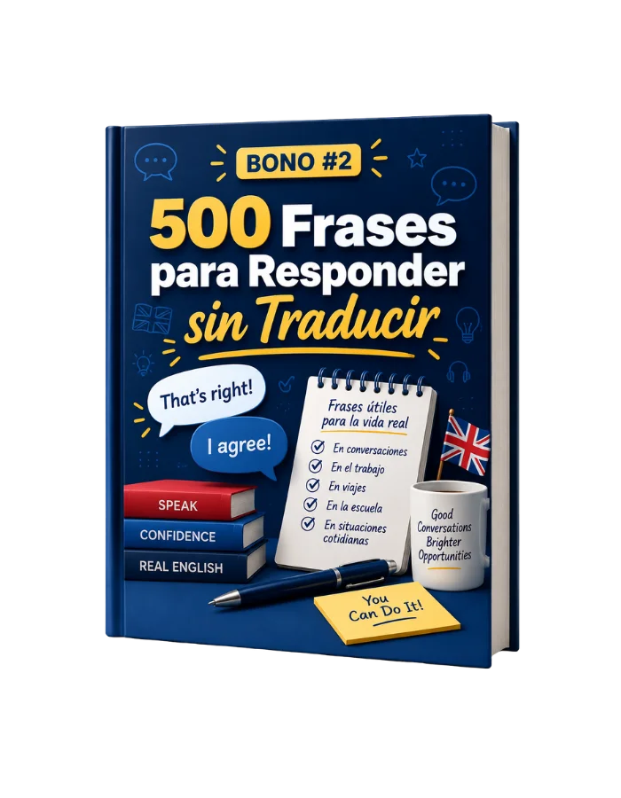 Mockup de 500 Frases para Responder sin Traducir